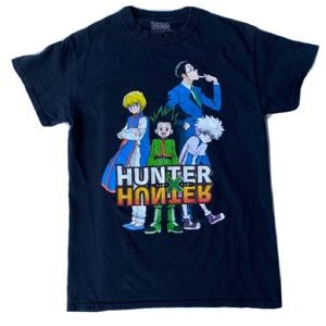 Hunter x Hunter Anime Gon Freecss Killua Hisoka Black Graphic T-Shirt Size Small